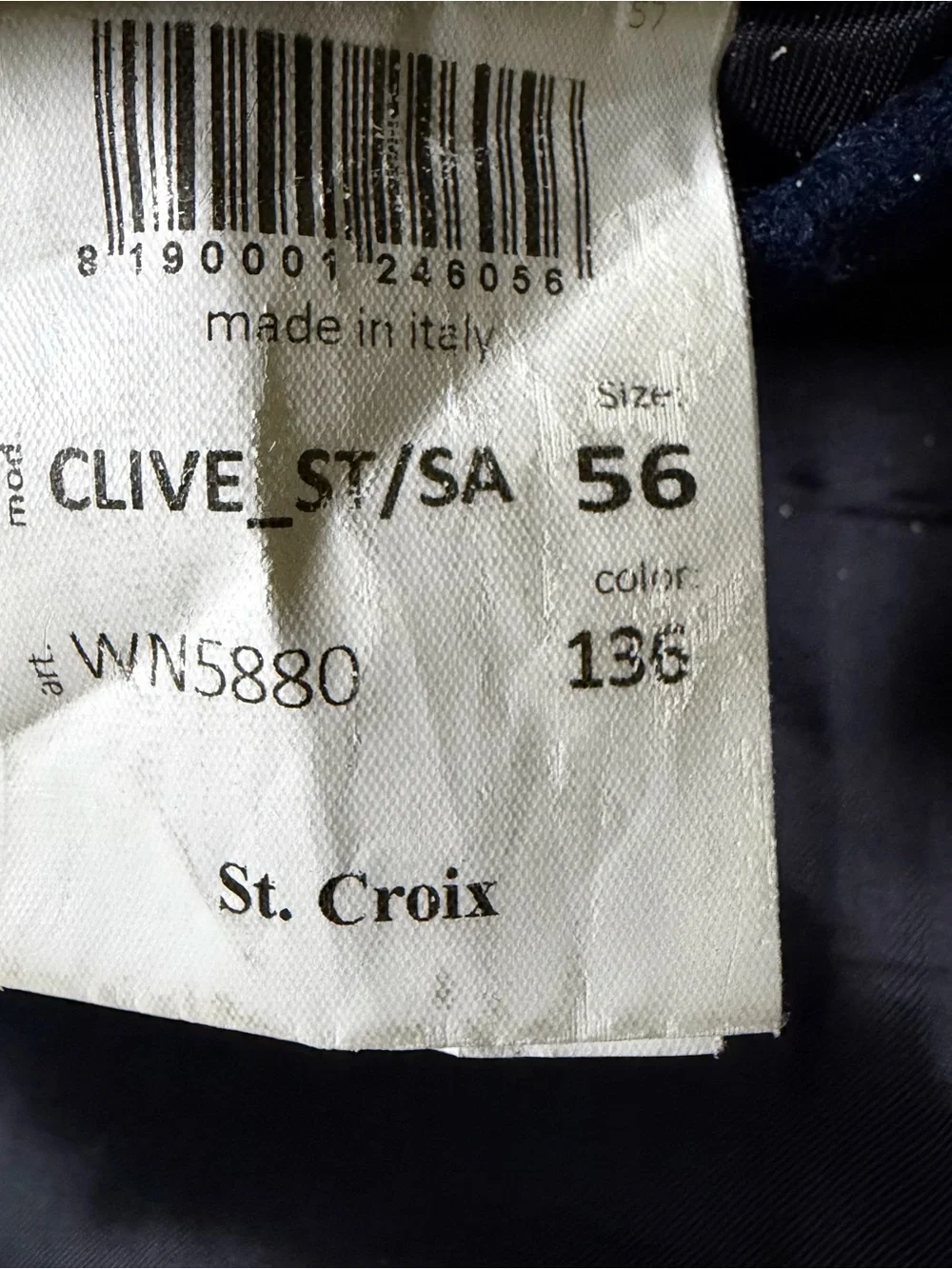 St. Croix Navy Blue 100% Virgin Wool Knit Blazer Jacket IT 56 Made in Italy
